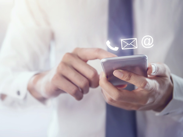 Man usign cell phone on wi-fi network